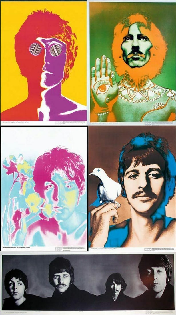 Magazine The Beatles Set 5 Posters Richard Avedon 1967 Printing Stern (1 of 19)