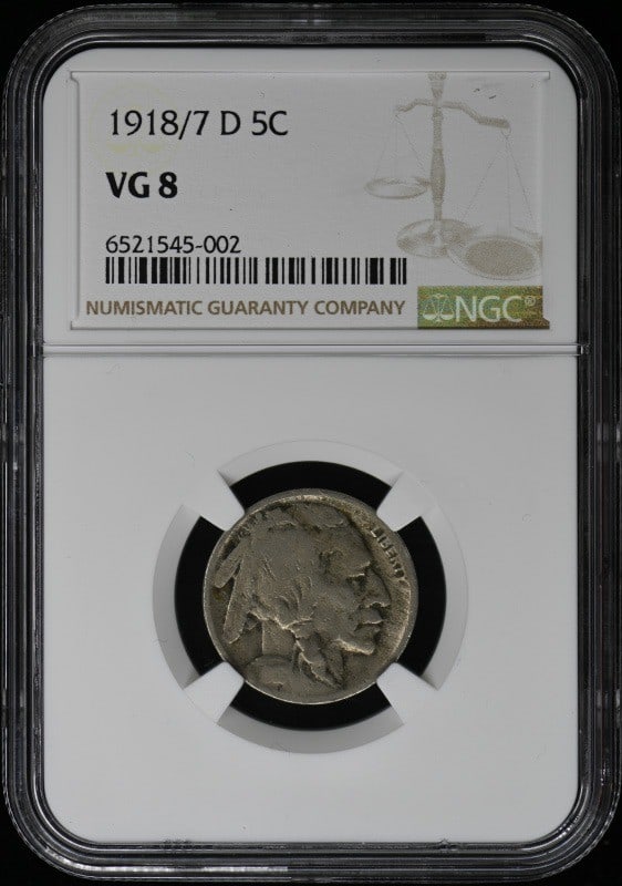 1918 7-D Buffalo Nickel Type 2 5C NGC VG8 (1 of 3)
