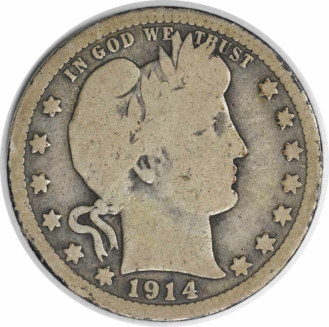 1914-S Barber Silver Quarter - VG Uncertified (1 of 2)