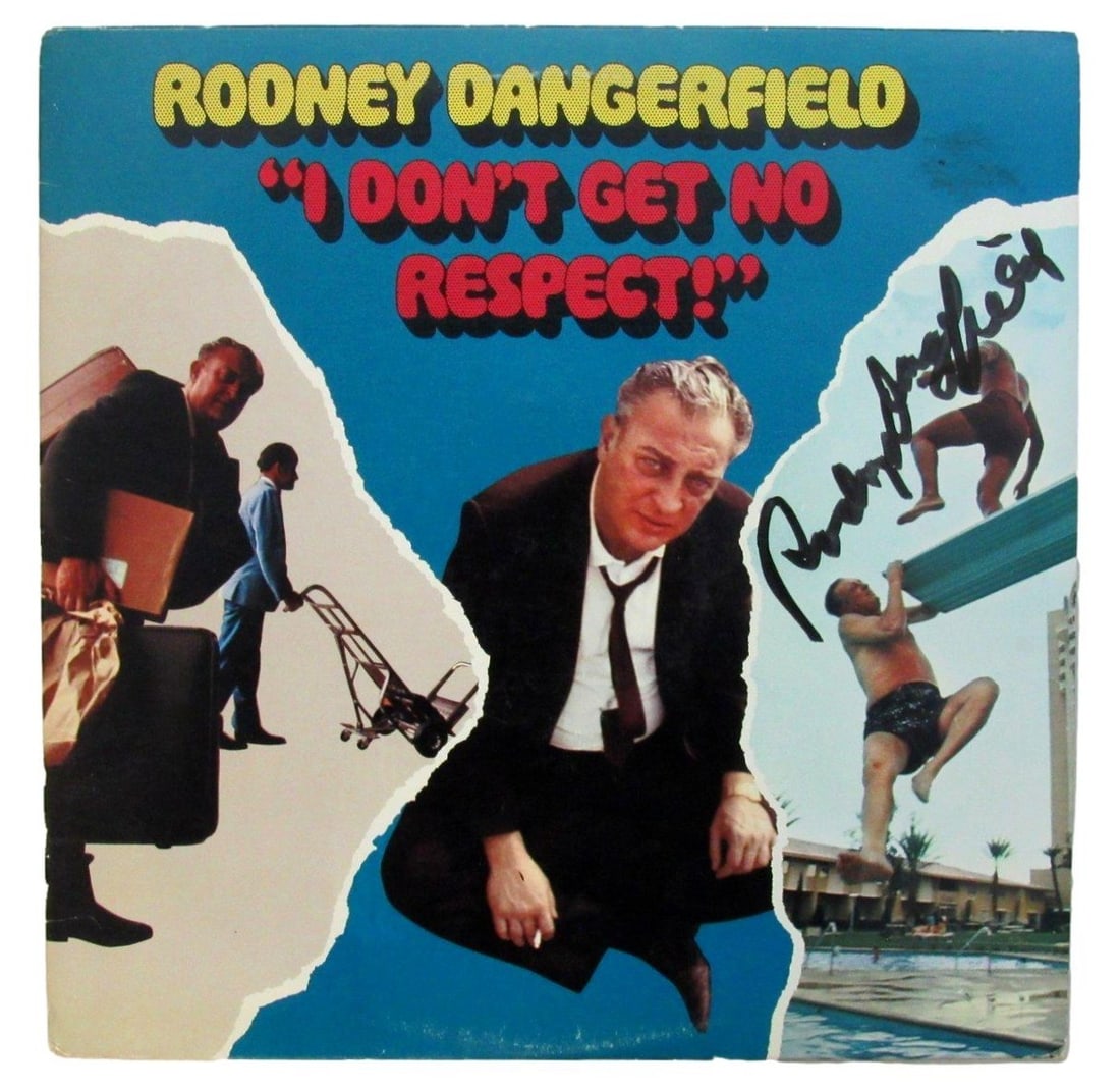 201225 Rodney Dangerfield Signed/ Auto I Don't Get No Respect Album LP Vinyl JSA: 201225 Rodney Dangerfield Signed/ Auto I Don't Get No Respect Album LP Vinyl JSA Get ready to laugh with the one and only Rodney Dangerfield! This rare and unique album, signed by the legendary comedi