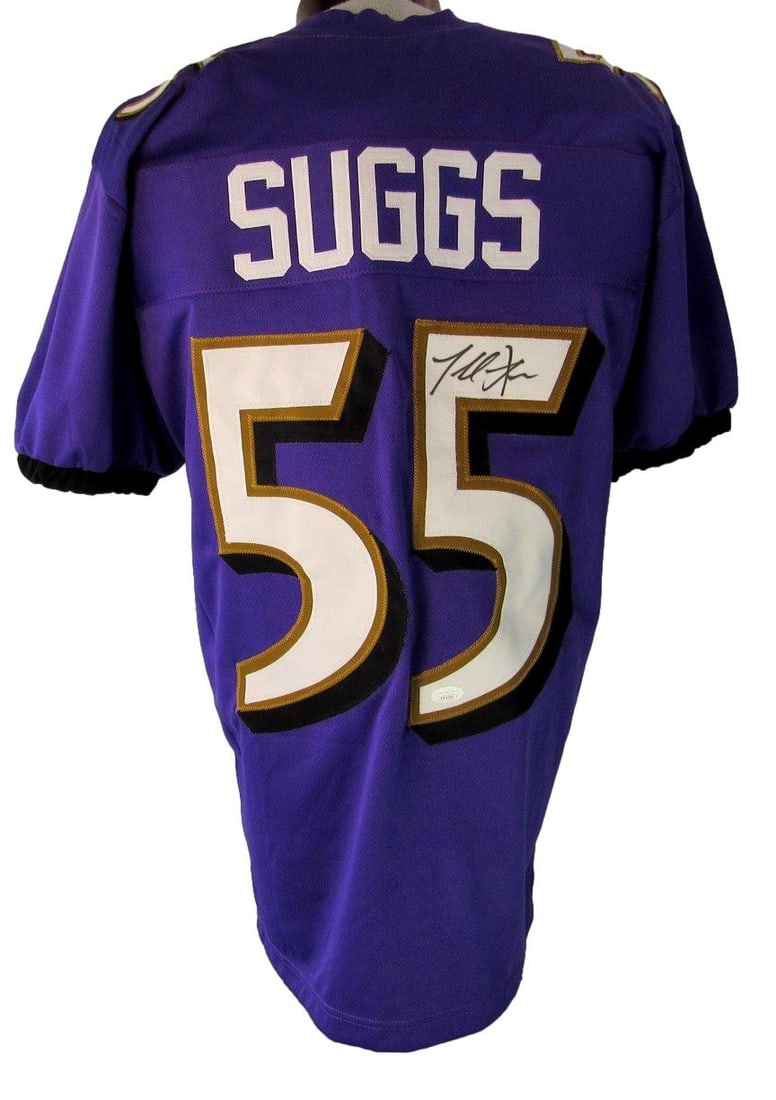 205080 Terrell Suggs Signed/ Auto Purple Custom Jersey Baltimore Ravens JSA (1 of 5)