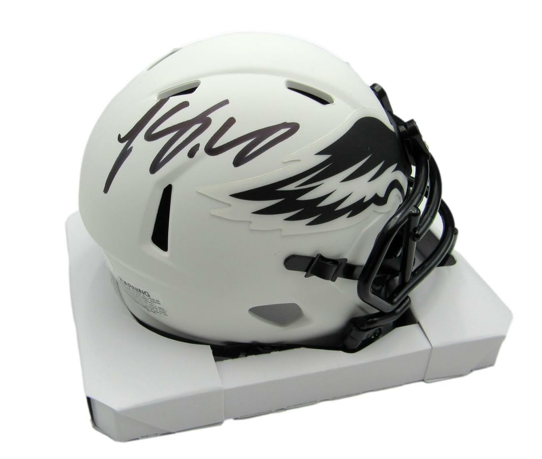 LeSean McCoy Signed Eagles Lunar Eclipse Mini Helmet (JSA 159824): LeSean McCoy Signed Eagles Lunar Eclipse Mini Helmet (JSA 159824) Get ready to shine with the LeSean McCoy signed Philadelphia Eagles Lunar Eclipse mini helmet, authenticated by JSA (James Spence Auth