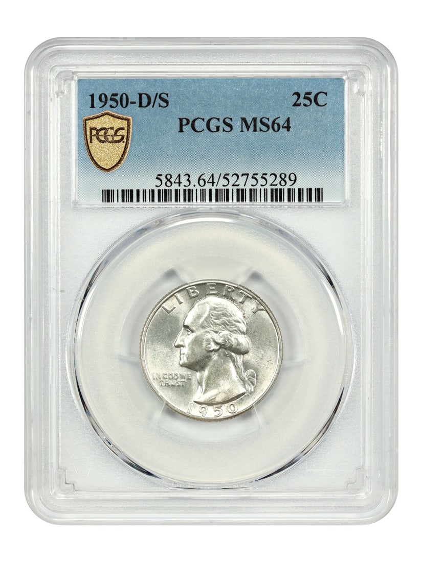 1950-D/ S 25C PCGS MS64 - Washington Quarter Scarce Variety (1 of 4)