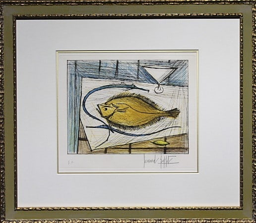Art Bernard Buffet Sole Etching Signed edition marked EA Framed Authentic