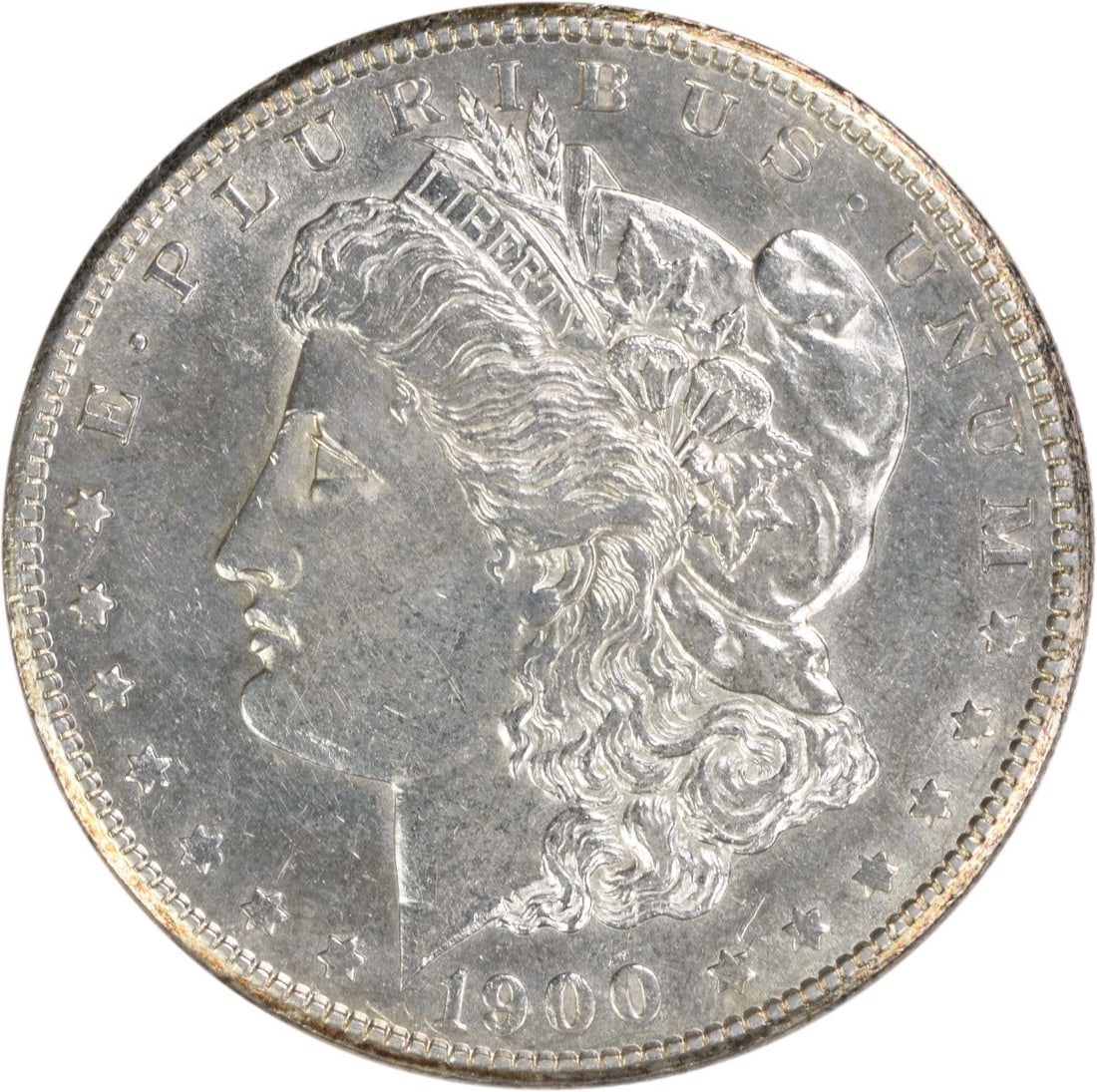 Morgan Silver Dollar (1900-S) AU Uncertified: Morgan Silver Dollar (1900-S) AU Uncertified A rare and beautiful Morgan Silver Dollar from 1900, certified as AU Uncertified, boasts stunning details of George T. Morgan's iconic design. Milled in