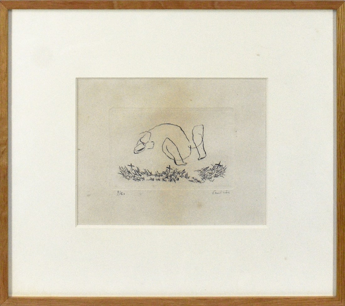 Jean Fautrier Petite Nue (M) 1941 Original Etching, Signed and Numbered 9/ 50, Framed: Jean Fautrier Petite Nue (M) 1941 Original Etching, Signed and Numbered 9/ 50, Framed Experience the bold, modernist style of French artist Jean Fautrier with his striking 1941 etching, Petite Nue.