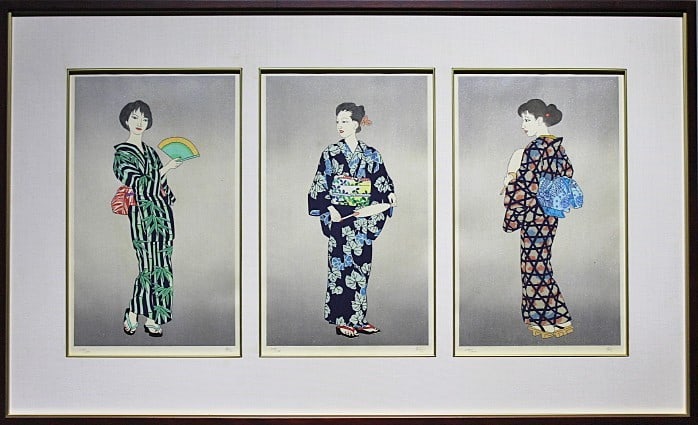 Autographed Edition 119/ 150 - Matazo Kayama "Three Cool Themes" Woodblock Print (1 of 8)