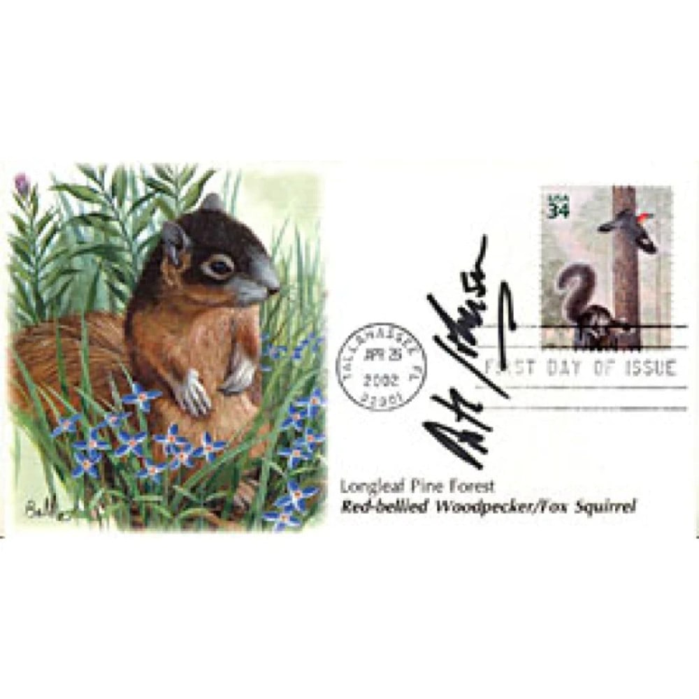 Woodpeck Arte Johnson Signed First Day of Issue Longleaf Pine Forest Red-Bellied: Woodpeck Arte Johnson Signed First Day of Issue Longleaf Pine Forest Red-Bellied Get ready to add a touch of whimsy to your collection with the signed First Day of Issue Longleaf Pine Forest Red-Belli