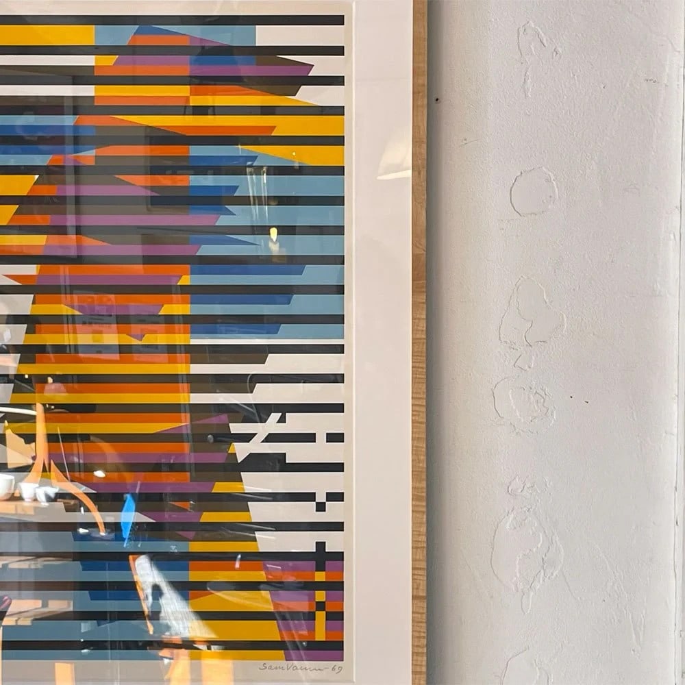 Framed Sam Vanni Composition Silkscreen Edition Autographed - 3