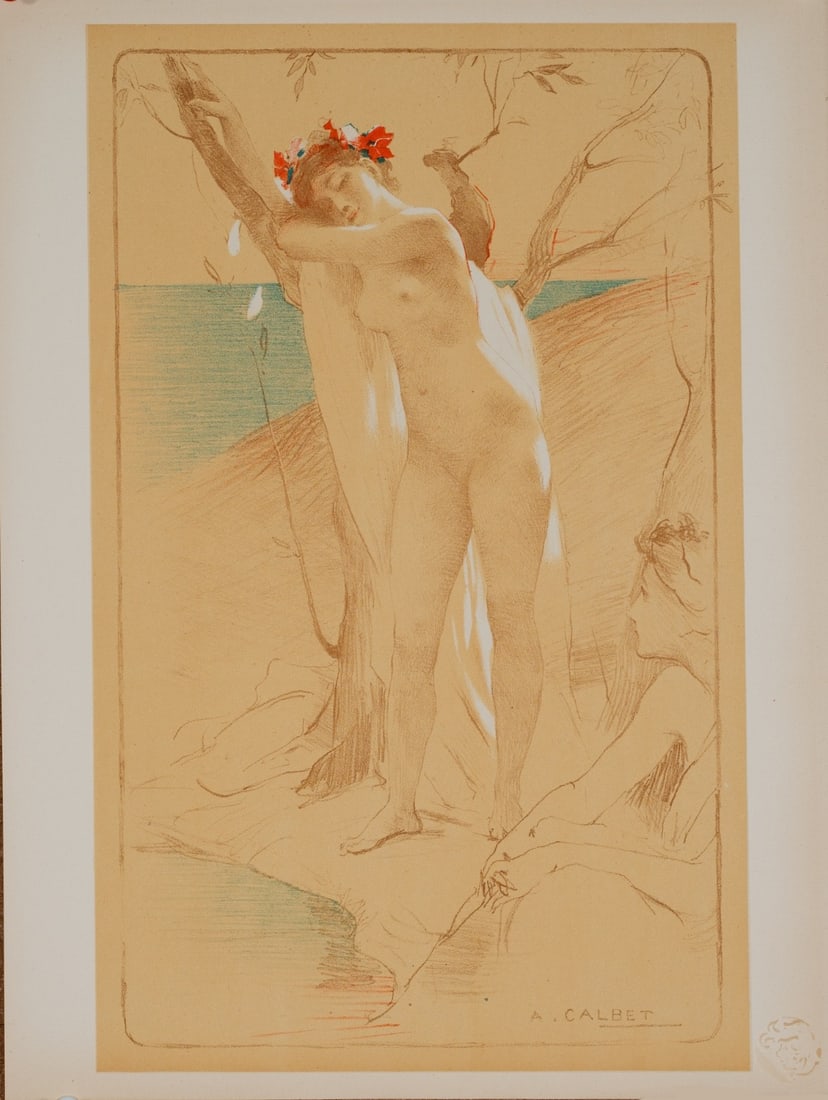 Lithograph Antoine Calbet Linconnue 1898 Lestampe Moderne (1 of 3)
