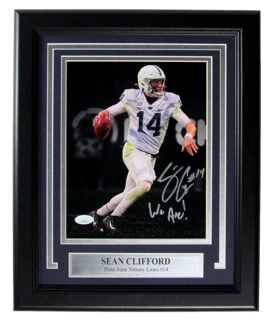 164039 Sean Clifford Penn State Signed/ Inscribed 8x10 Photo Framed JSA: 164039 Sean Clifford Penn State Signed/ Inscribed 8x10 Photo Framed JSA Get ready to showcase your Penn State pride with an authentic 8x10 photo featuring Sean Clifford, the talented quarterback who l