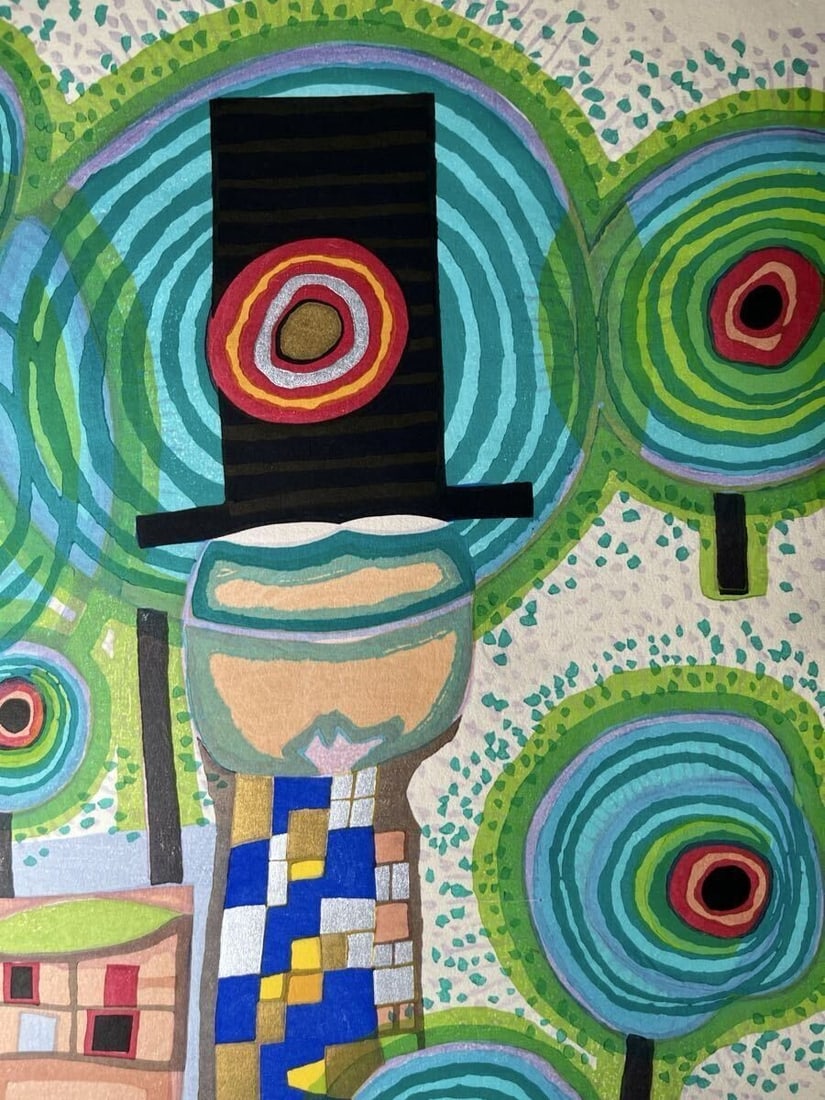 Hundertwasser Woodblock Peace Treaty with Nature - Sealed Authentic (1 of 8)