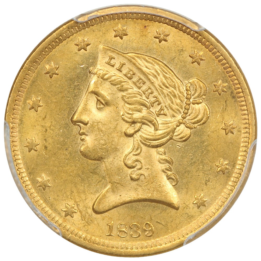 1839 $5 PCGS MS63+ ex: D.L. Hansen - Liberty Head - 3
