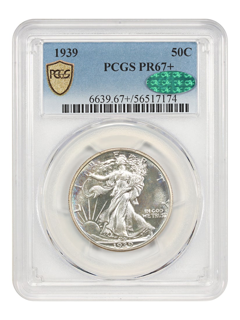 Walking Liberty Half Dollar (1939) PCGS/ CAC PR67+ (1 of 6)