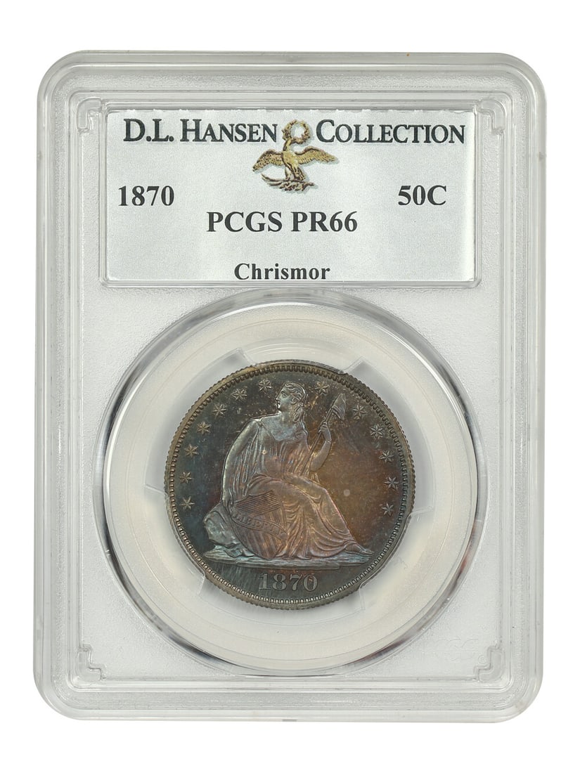 1870 50C PCGS PR66 Ex: D.L. Hansen & Chrismor (1 of 6)