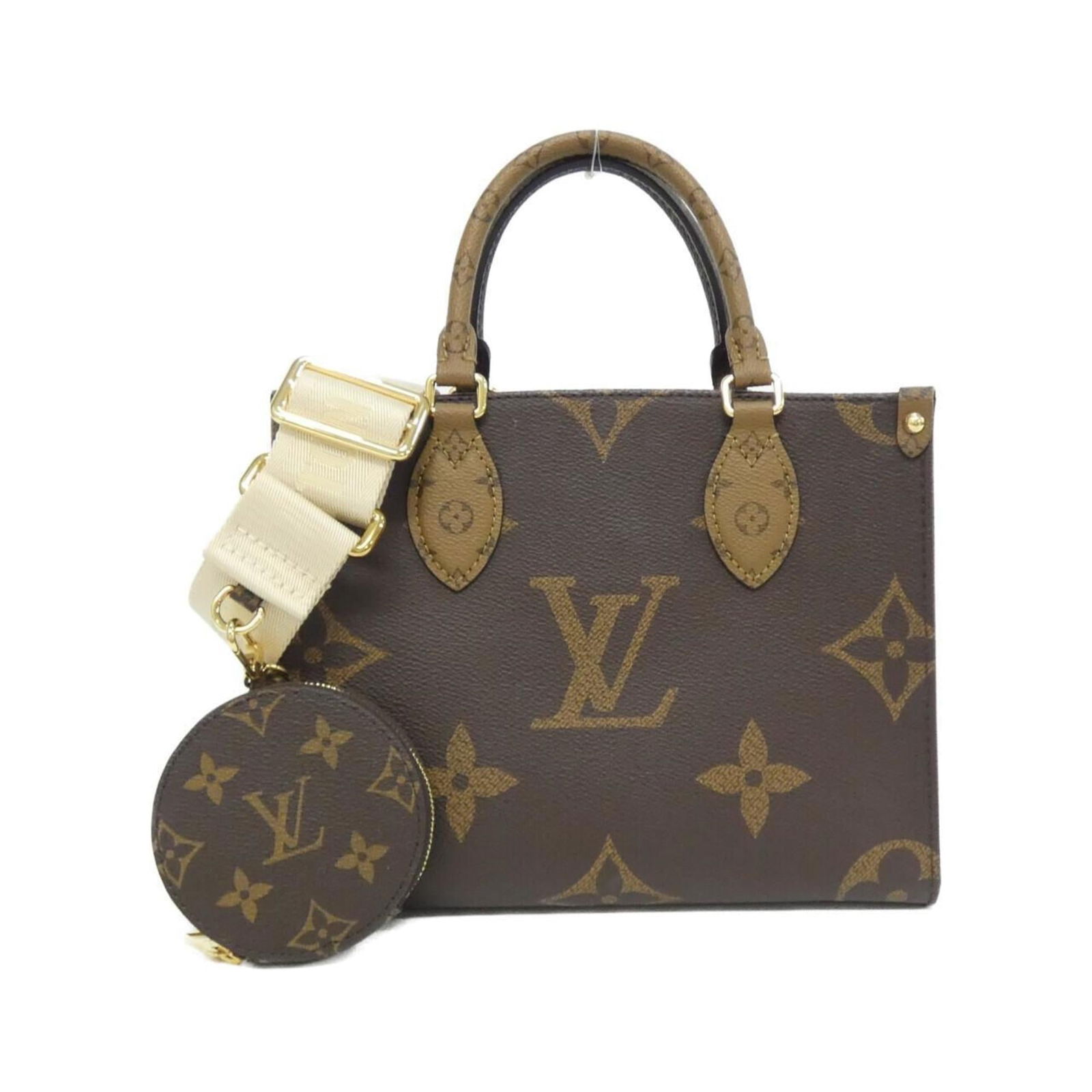 Pouch Coated Canvas - Louis Vuitton Handbag: Pouch Coated Canvas - Louis Vuitton Handbag A rare find for the Louis Vuitton enthusiast, this luxurious Marron coated canvas pouch boasts classic LV style with gold hardware, exuding timeless