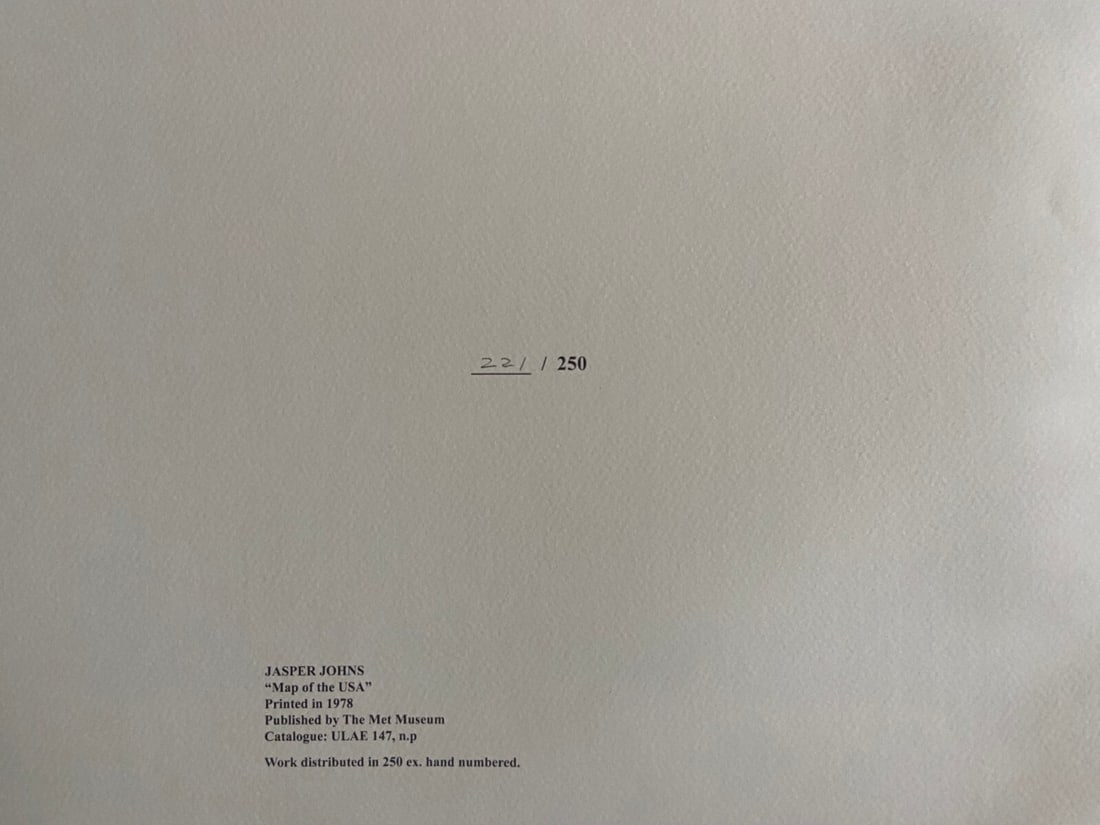 Jasper Johns ' Map Lithograph Numbered Op Published - 10