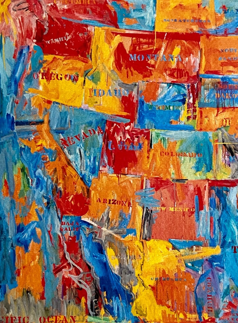 Jasper Johns ' Map Lithograph Numbered Op Published - 4