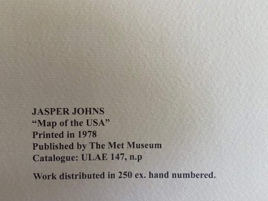 Jasper Johns ' Map Lithograph Numbered Op Published - 9