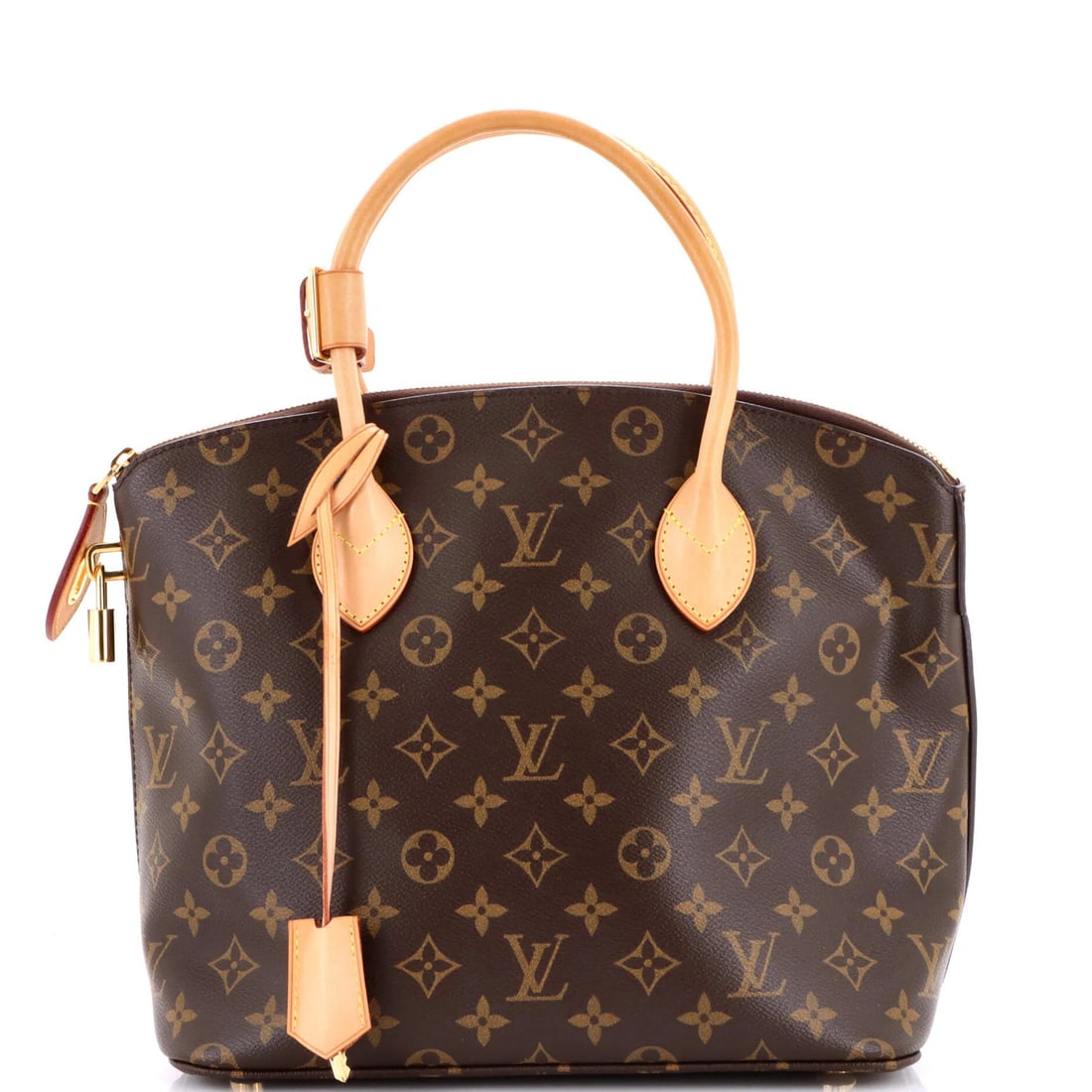 Louis Vuitton Lockit NM Monogram Canvas Handbag: Louis Vuitton Lockit NM Monogram Canvas Handbag Experience the timeless elegance of Louis Vuitton's iconic Lockit NM handbag, boasting a rich brown monogram canvas exterior and sleek gold hardware. Wi