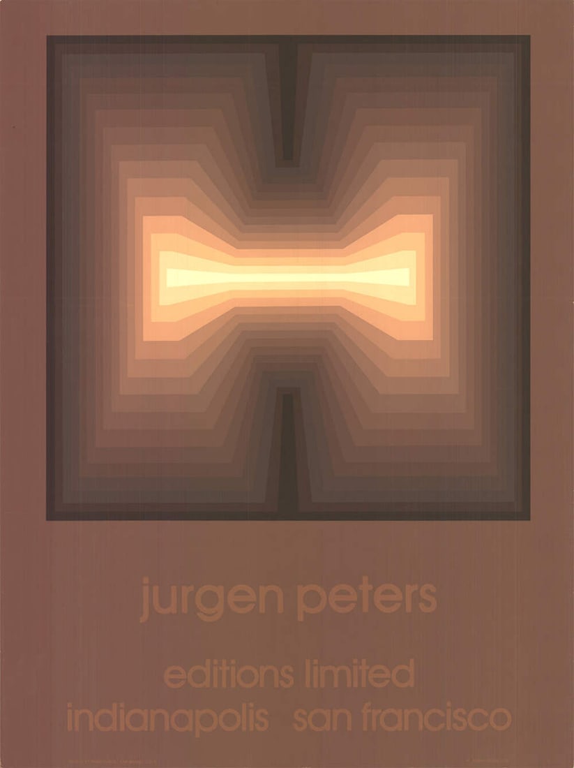 Silkscreen JURGEN PETERS Arc 40" x 30" Serigraph 1979 Abstract Brown: Silkscreen JURGEN PETERS Arc 40" x 30" Serigraph 1979 Abstract Brown Jurgen Peters' abstract masterpiece, Arc, is a stunning 1979 serigraph that showcases the artist's unique style and technique.