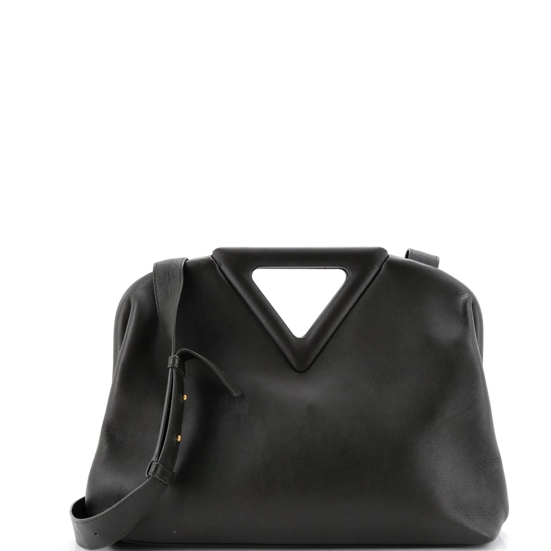 Bottega Veneta Medium Point Shoulder Bag in Leather: Bottega Veneta Medium Point Shoulder Bag in Leather The Bottega Veneta Point Shoulder Bag is a timeless classic, boasting sleek lines and understated elegance in its rich green leather exterior. With