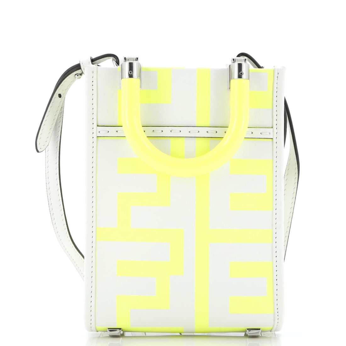 Mini Fendi x Marc Jacobs Sunshine Shopper Tote Printed Leather: Mini Fendi x Marc Jacobs Sunshine Shopper Tote Printed Leather Elevate your everyday style with the iconic Fendi x Marc Jacobs Sunshine Shopper Tote, now in mini form! This vibrant, printed leather