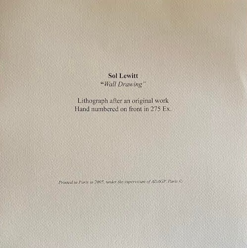 Numbered Sol Lewitt Lithograph Op - 6