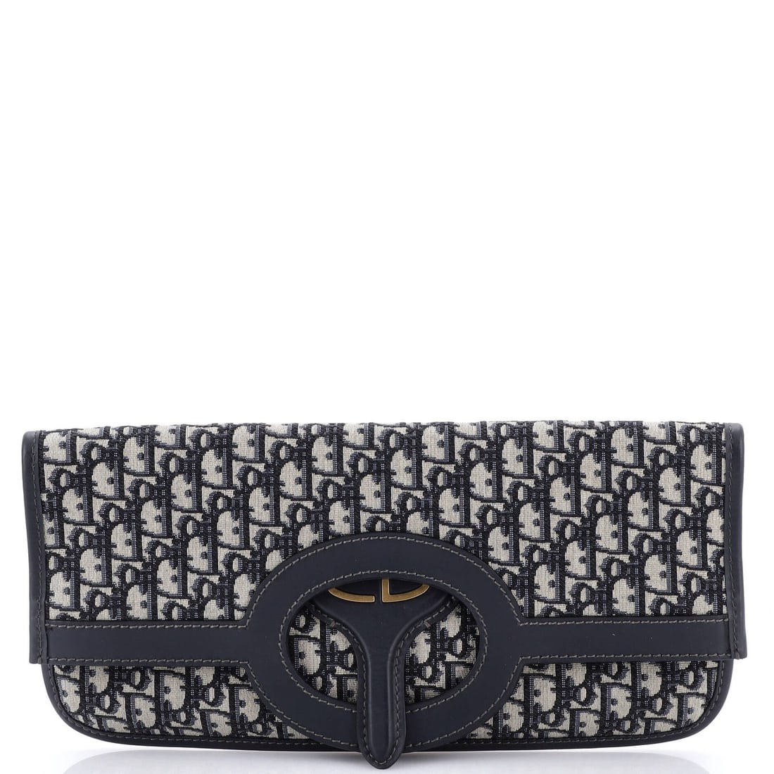 Christian Dior Fold Over Clutch in Oblique Canvas: Christian Dior Fold Over Clutch in Oblique Canvas Elevate your evening look with the iconic Christian Dior Fold Over Clutch in Oblique Canvas, boasting a striking blue hue and timeless design. This