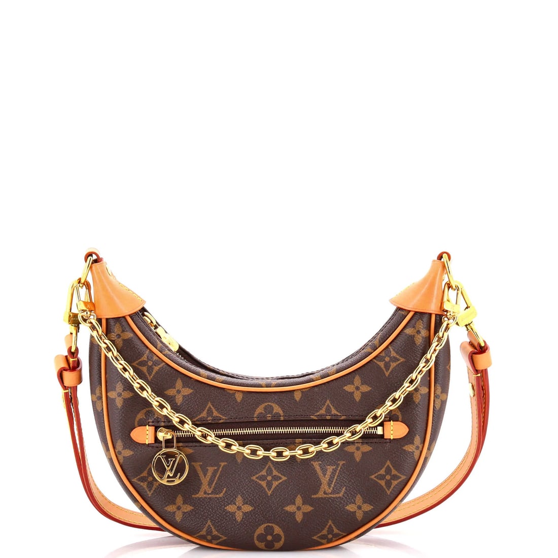 Louis Vuitton Monogram Canvas Loop Handbag: Louis Vuitton Monogram Canvas Loop Handbag A timeless classic, the Louis Vuitton Monogram Canvas Loop Handbag boasts the iconic LV monogram pattern in rich brown hues, perfectly balanced by gold-tone