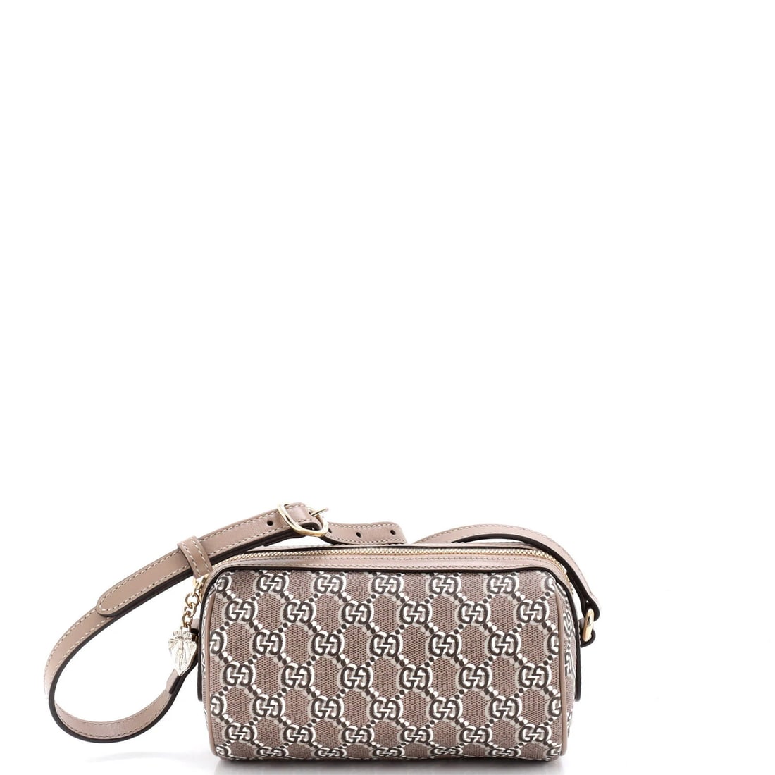 Gucci Mini Shadow Cylindrical Shoulder Bag in GG Shadow Coated Canvas: Gucci Mini Shadow Cylindrical Shoulder Bag in GG Shadow Coated Canvas The Gucci Mini Shadow Cylindrical Shoulder Bag is a chic and compact accessory that exudes luxury. With its GG Shadow Coated