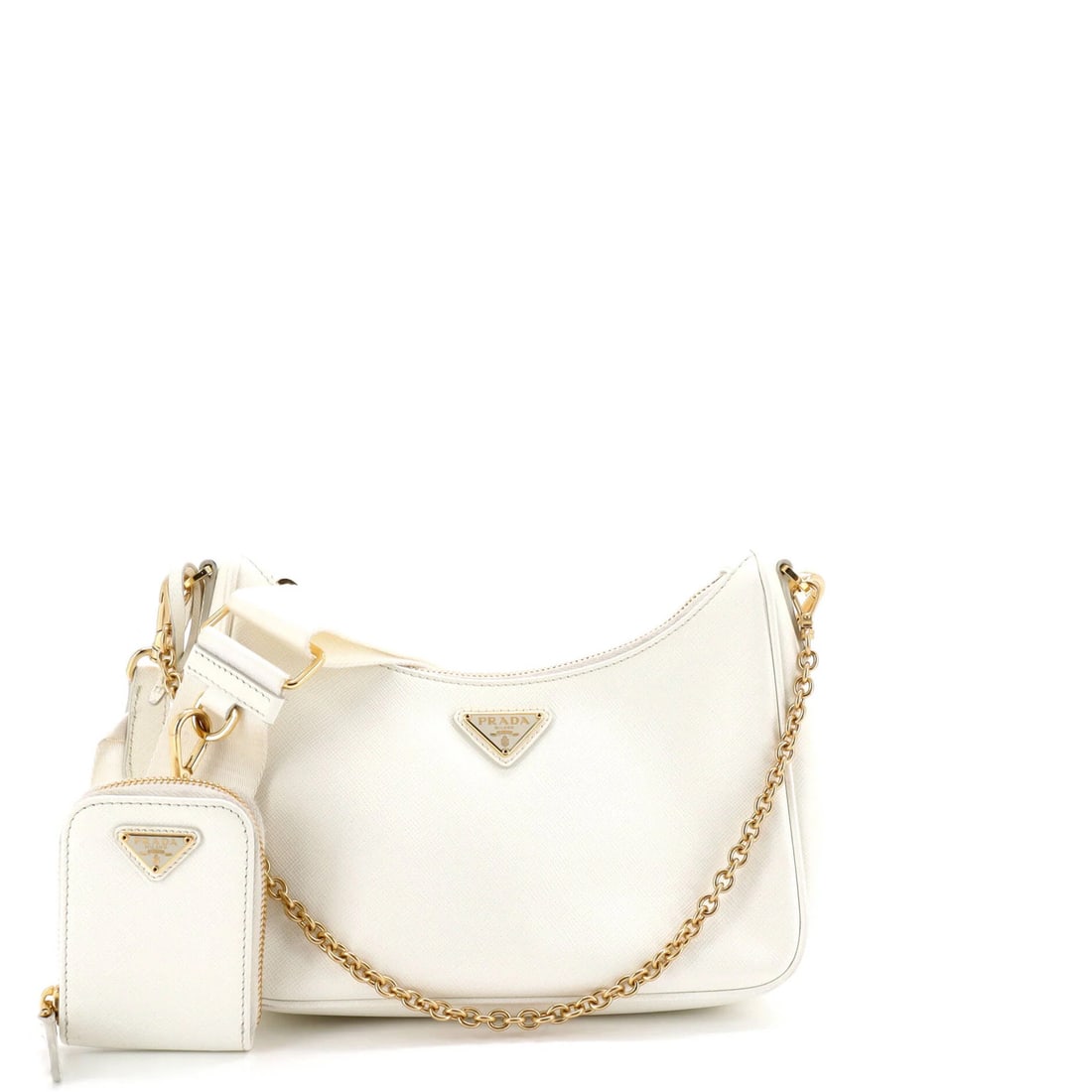 Prada Saffiano Leather Small Shoulder Bag (2005): Prada Saffiano Leather Small Shoulder Bag (2005) A sleek and understated small shoulder bag from Prada, crafted from durable Saffiano leather that has developed a beautiful patina over time. With its