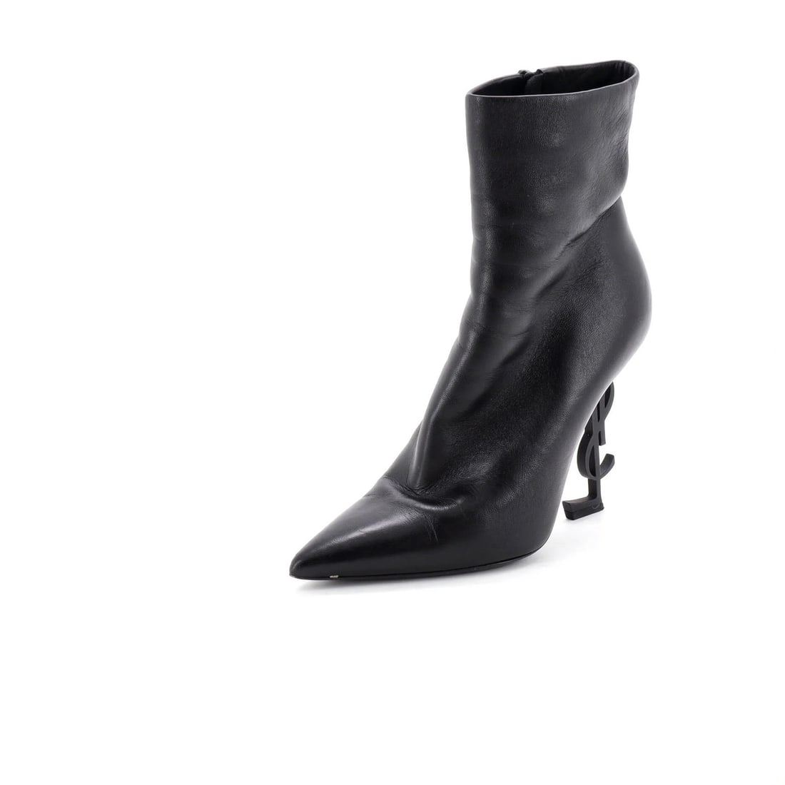 Saint Laurent Women's Opyum Ankle Boots in Leather: Saint Laurent Women's Opyum Ankle Boots in Leather Elevate your wardrobe with the Saint Laurent Opyum ankle boots, boasting sleek black leather upper and interior for a sophisticated look. With its cl
