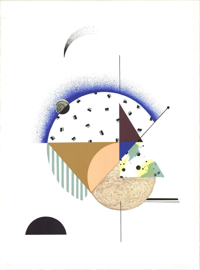 Krista Rosenkilde Signed Lithograph, 2016, 26.75" x 19.75", Abstract, Lunar Sprinkle: Krista Rosenkilde Signed Lithograph, 2016, 26.75" x 19.75", Abstract, Lunar Sprinkle Experience the vibrant energy of Krista Rosenkilde's "Lunar Sprinkle", a stunning 2016 lithograph that embodies