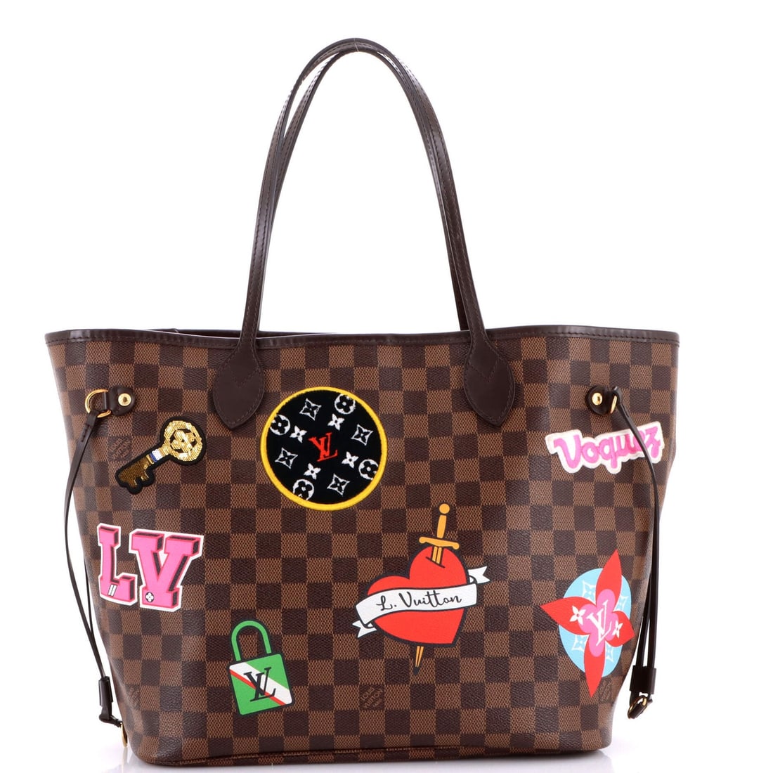 Louis Vuitton Neverfull NM Tote - Limited Edition with Damier Patches: Louis Vuitton Neverfull NM Tote - Limited Edition with Damier Patches Experience the iconic Louis Vuitton Neverfull NM Tote, now in a limited edition with striking Damier patches. This timeless piece