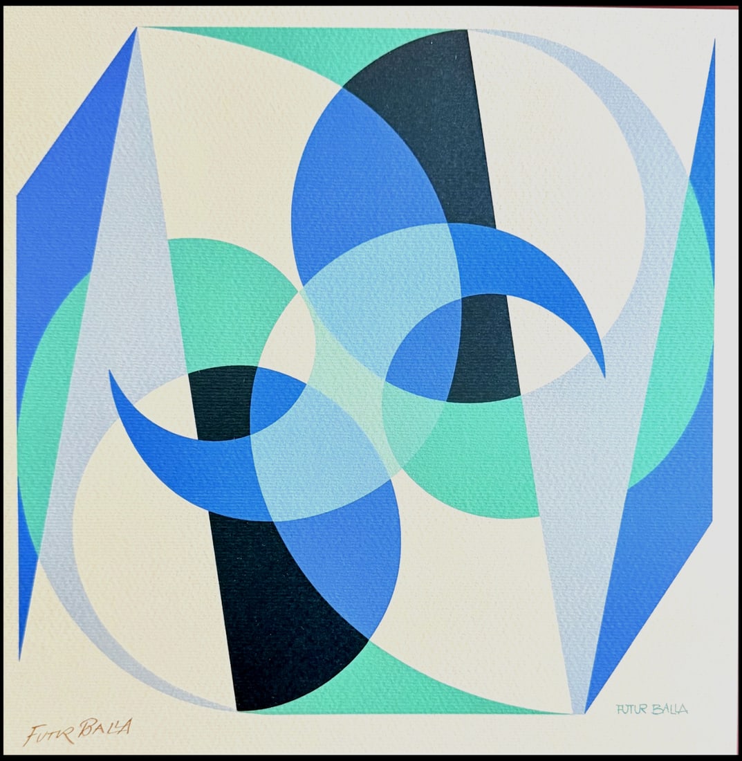 Party Giacomo balla Lithograph Biennale 1968 Numbered: Party Giacomo balla Lithograph Biennale 1968 Numbered Experience the artistic essence of Futurism with Giacomo Balla's "Spatial Equilibrium", a numbered lithograph from the 1968 Venice Biennale. This