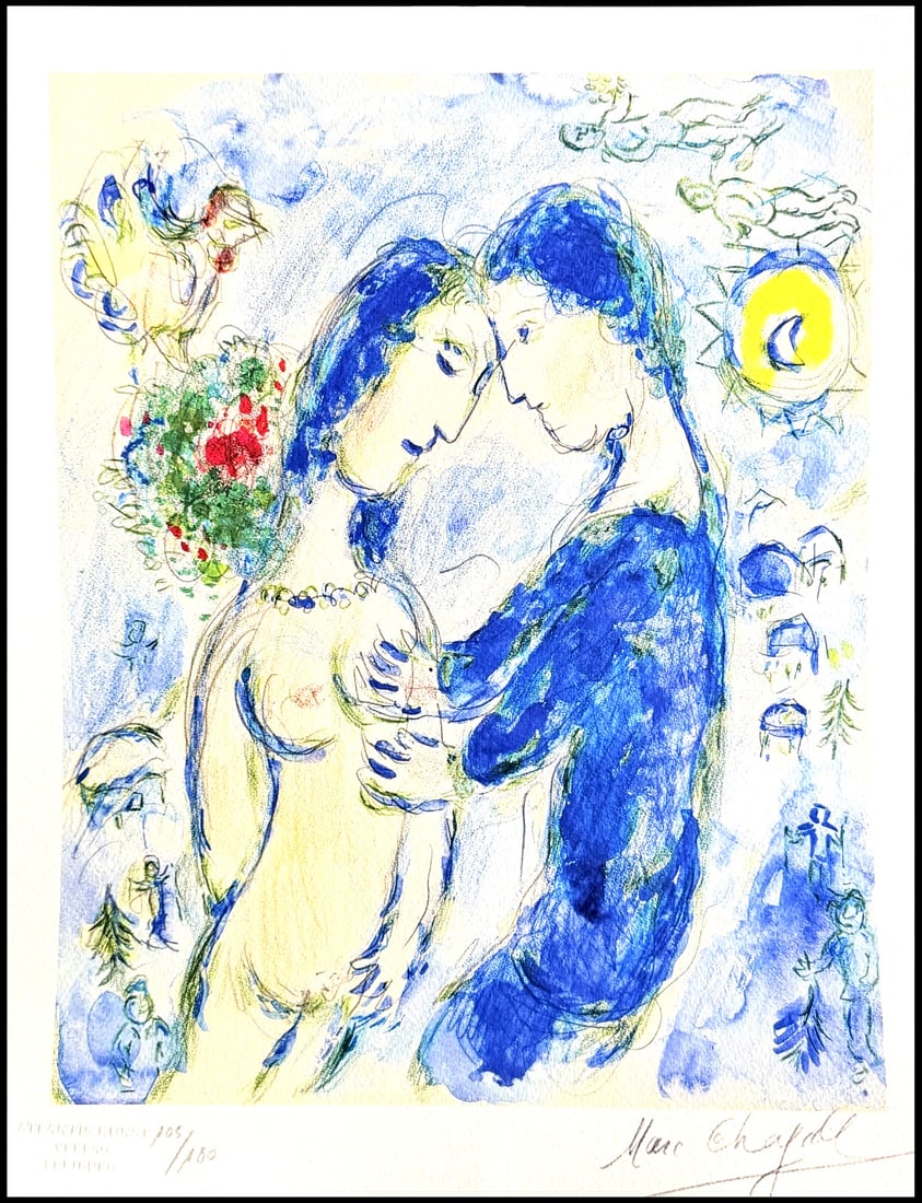 Marc Chagall Lithograph # (Numbered): Marc Chagall Lithograph # (Numbered) Own a rare and iconic piece of art history with this limited edition Marc Chagall lithograph, numbered among 180 copies printed in 1978 by Atlantis Verlag Freiburg