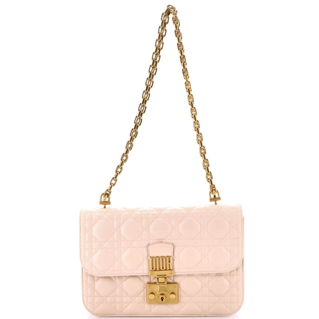 Medium Christian Dior Dioraddict Flap Bag Cannage Quilt Lambskin: Medium Christian Dior Dioraddict Flap Bag Cannage Quilt Lambskin A stunning medium-sized Dioraddict Flap Bag, crafted from luxurious lambskin and adorned with intricate Cannage Quilt detailing, adds