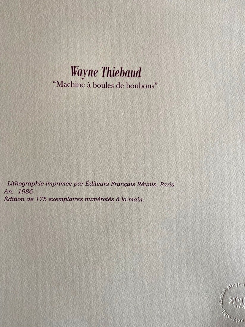 Lithograph Wayne Thiebaud - 9
