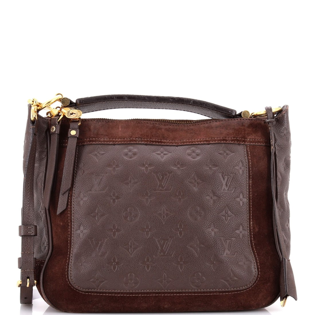 Louis Vuitton Audacieuse Handbag - Monogram Empreinte Leather PM: Louis Vuitton Audacieuse Handbag - Monogram Empreinte Leather PM The iconic Louis Vuitton Audacieuse Handbag is a timeless classic, boasting the signature Monogram Empreinte Leather PM in rich brown t