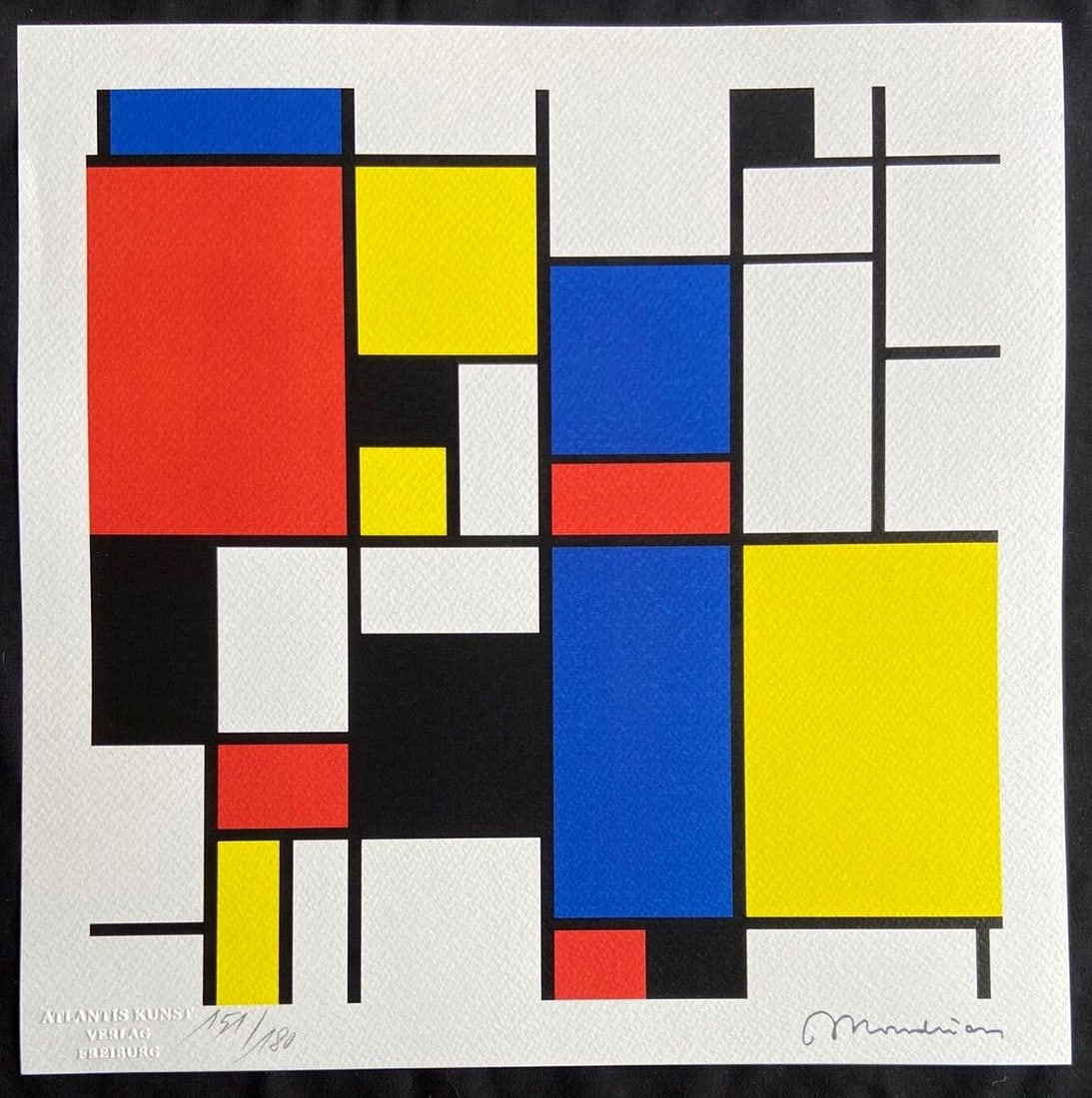 Stamp Piet Mondrian Lithograph 180 Signature And: Stamp Piet Mondrian Lithograph 180 Signature And A rare and unique opportunity to own a piece of art history, this 1978 lithograph by the renowned Dutch artist Piet Mondrian is a true treasure for col