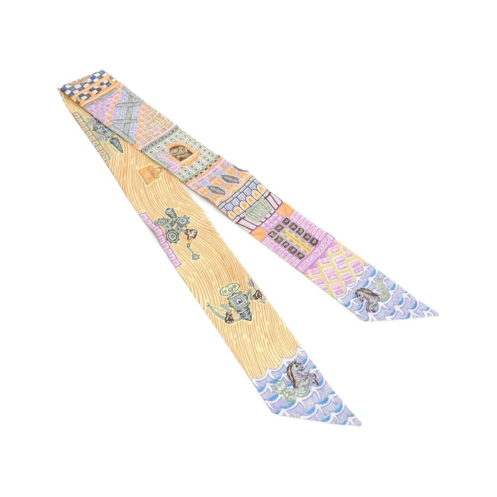 Hermes Silk Scarf: Hermes Silk Scarf A vibrant orange silk scarf from the renowned French fashion house Hermes, boasting its signature quality and timeless elegance. With a rich history of craftsmanship and attention