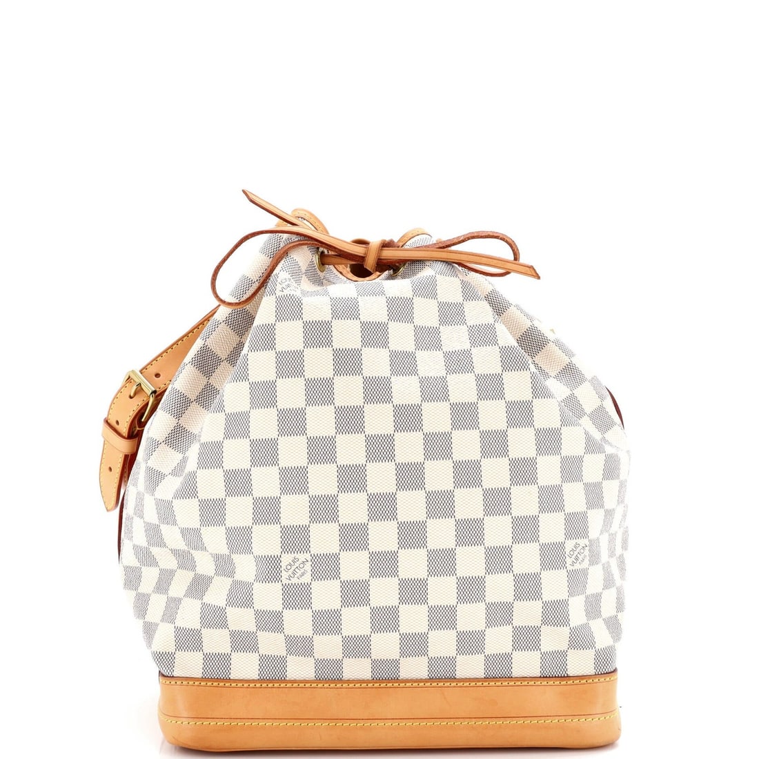 Louis Vuitton Damier Large Noe Handbag: Louis Vuitton Damier Large Noe Handbag A timeless classic, the Louis Vuitton Damier Large Noe Handbag boasts a striking white canvas exterior adorned with iconic Damier patterns, complemented by gold