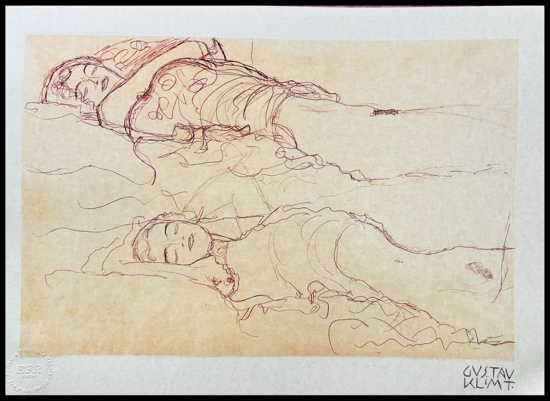 ^^ Gustav Klimt Lithograph Op Numbered: ^^ Gustav Klimt Lithograph Op Numbered Own a piece of art history with this exceptional Gustav Klimt lithograph, printed in 1979 by Editori Francesi Riuniti in a limited edition of just 175 hand-numbe