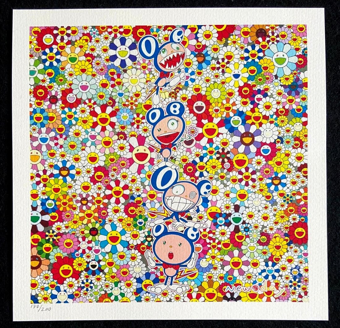 Yayoi Kusama Kaws - Takashi Murakami Lithograph Mori Museum Numbered: Yayoi Kusama Kaws - Takashi Murakami Lithograph Mori Museum Numbered A rare and highly sought-after collaboration between two of Japan's most renowned artists, Yayoi Kusama and Takashi Murakami, this