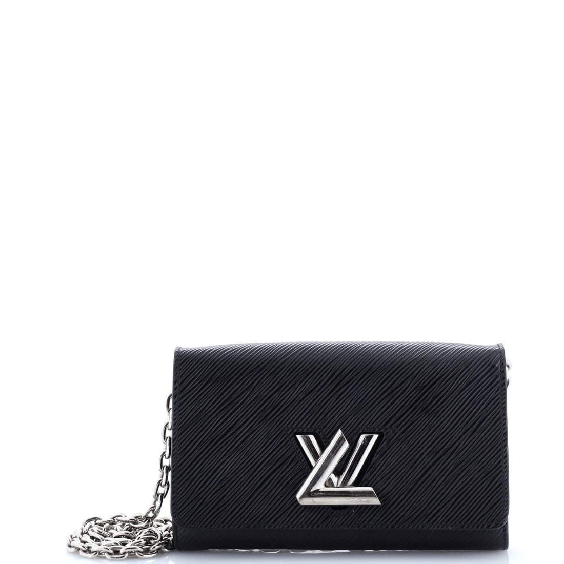 Louis Vuitton Twist Chain Wallet in Epi Leather: Louis Vuitton Twist Chain Wallet in Epi Leather A sleek and sophisticated accessory, the Louis Vuitton Twist Chain Wallet in Epi Leather boasts a timeless design with a modern twist. With its durable
