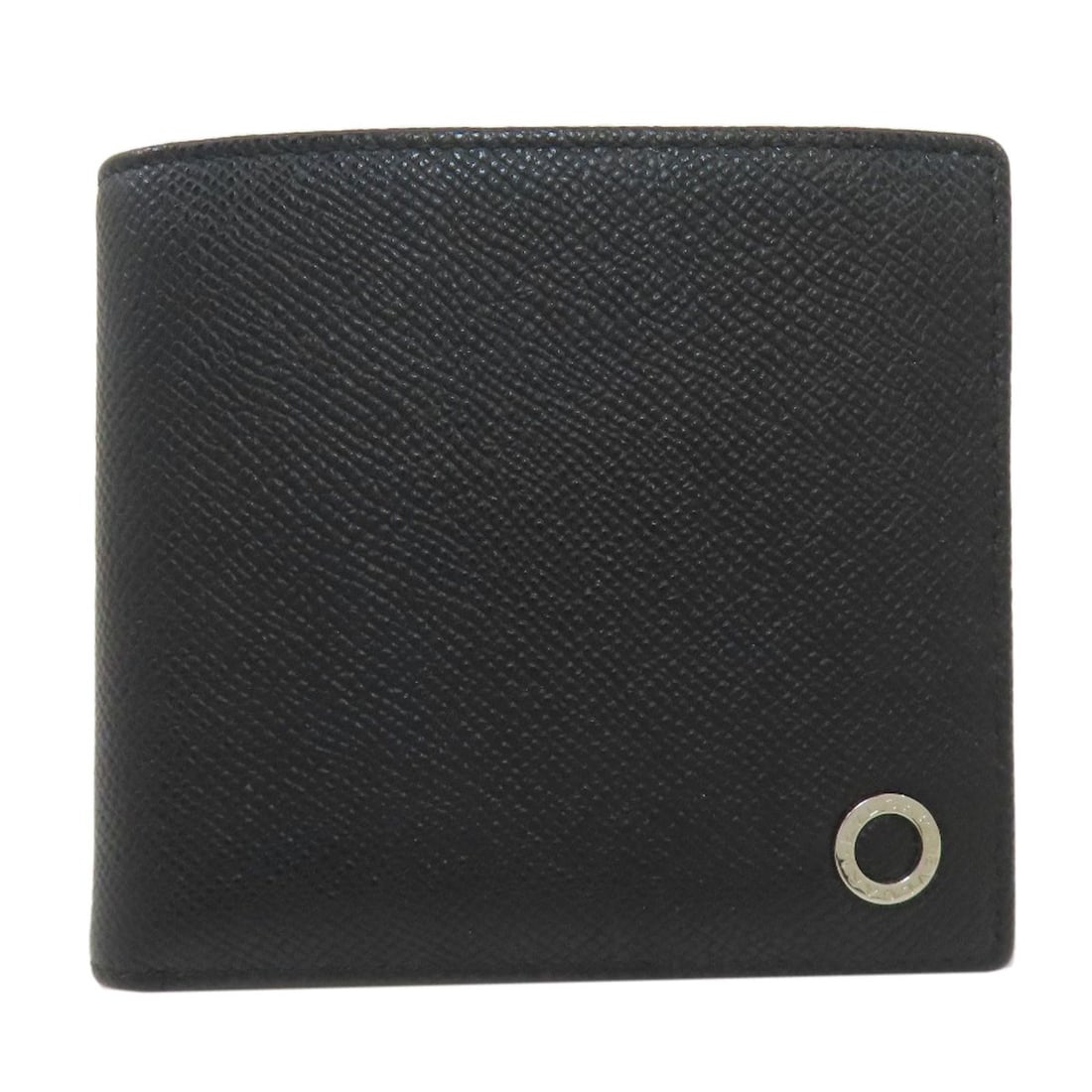 BVLGARI Bifold Wallet with Leather Coin Pocket: BVLGARI Bifold Wallet with Leather Coin Pocket Experience the timeless elegance of BVLGARI with this sleek black leather bifold wallet, adorned with a striking red accent that adds a pop of