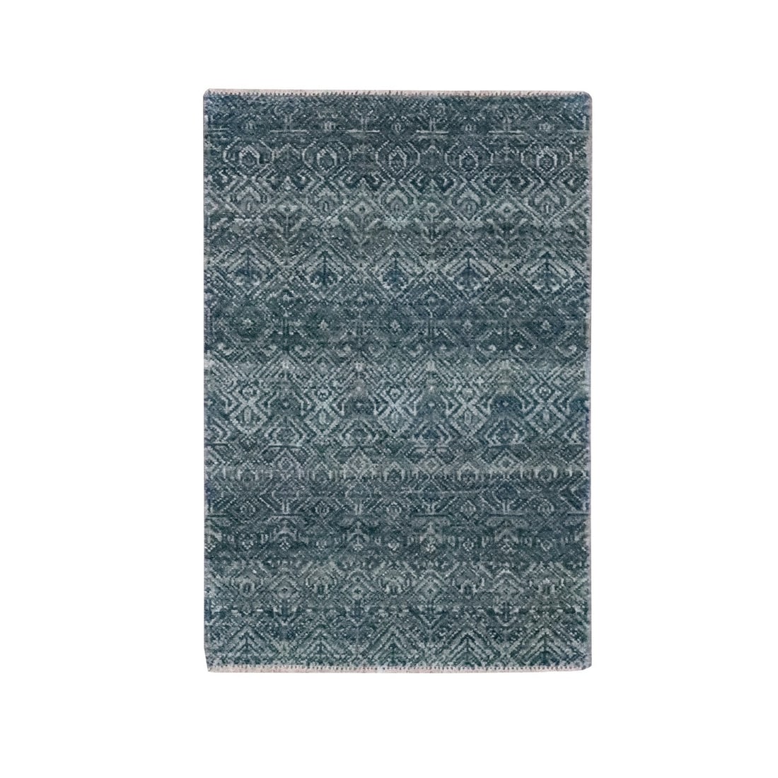 Rug 2'x3' Blue Soft Wool Kohinoor Herat Pattern Hand Knotted Mat Oriental: Rug 2'x3' Blue Soft Wool Kohinoor Herat Pattern Hand Knotted Mat Oriental Experience the rich beauty of India with this stunning 2'x3' Blue Soft Wool Kohinoor Herat Pattern Hand Knotted Mat, crafted