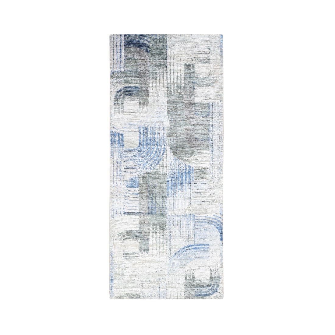 Intertwined Passage Handmade Silk & Text Wool Runner Rug (2'8"x6'1"): Intertwined Passage Handmade Silk & Text Wool Runner Rug (2'8"x6'1") Experience the rich textures and vibrant hues of India with this stunning, hand-knotted runner rug, expertly woven from wool and si
