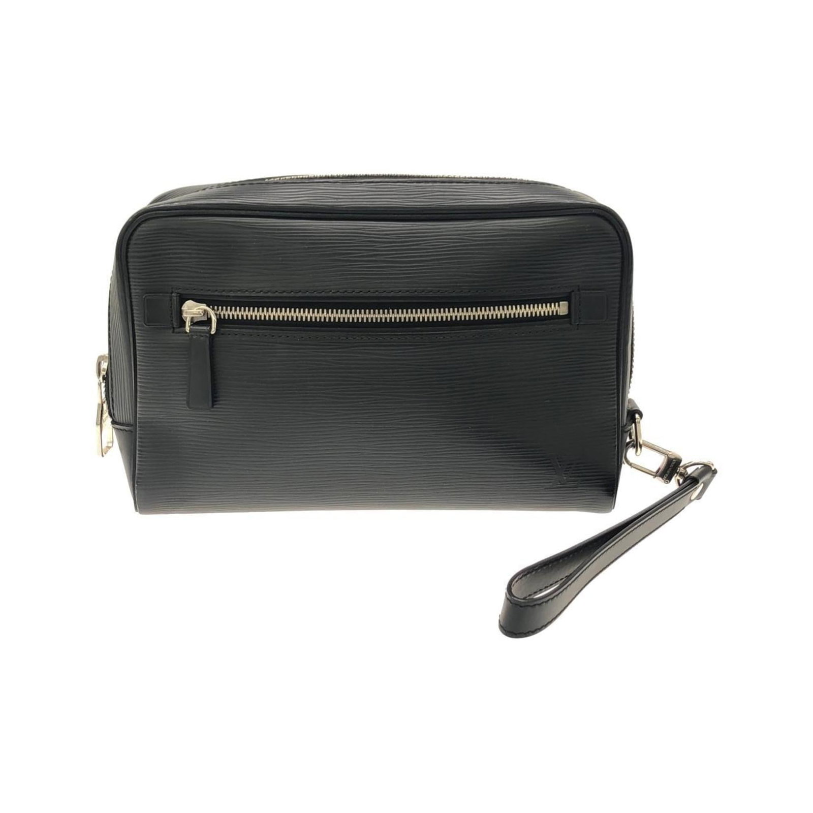 Louis Vuitton Leather Clutch Bag: Louis Vuitton Leather Clutch Bag A sleek and sophisticated black leather clutch from Louis Vuitton, perfect for adding a touch of luxury to any evening outfit. With its classic design and premium mate